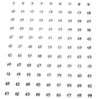 Contrassegni in opalite - 1-99 - Bianco